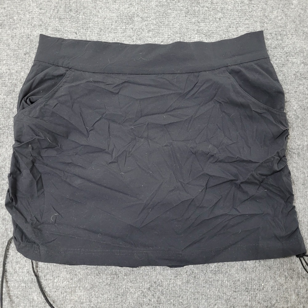 Columbia Skort Womens Size L Black Cinched Sides Nylon Blend Active Hiking Skirt